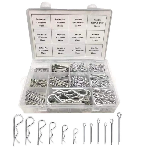 420Pcs Cotter Pin Assortment Kit R Clips Spring Retaining Hair Pins 420pcs
