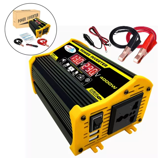 Power Inverter Kit LED Green&Red Lights Lightweight Design Multi Protection