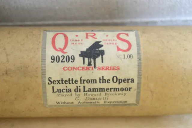 QRS Piano Player Roll Sextette Opera Lucia di Lammermoor By Howard Brockway