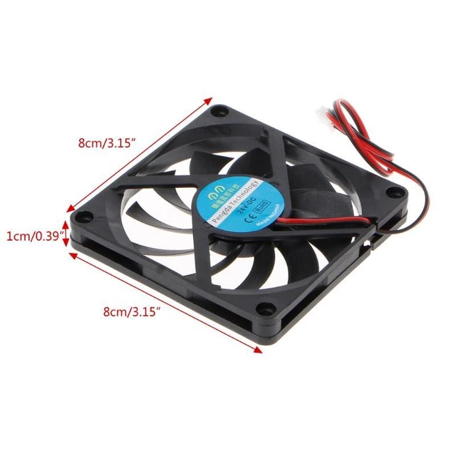 80mm Silent Cooling Fan 24V 2Pin 8010 for  Brushless Quiet for PC Computer for