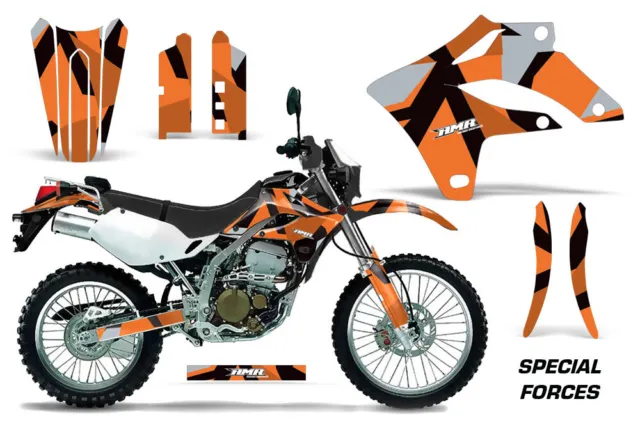 Dirt Bike Graphics Kit MX Decal Wrap For Kawasaki KLX250S 2004-2007 SPCLFRCS ORN