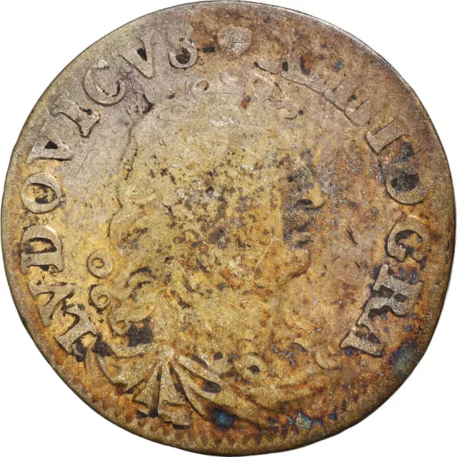 [#972593] Münze, Frankreich, Louis XIV, 4 Sols des Traitants, 1676, Vimy, S+, Si