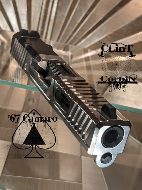 Clint Corbin For Glock 19 Gen 3 Slide Complete Silver 67c Black Serrated Barrel
