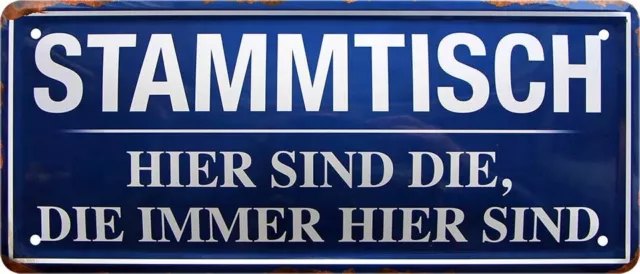 Stammtisch Straßenschild Bar Kneipe Pub Lokal Tisch Blechschild Poster B0157