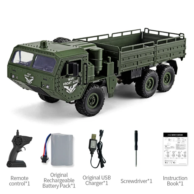 RC Military Truck 6WD Rechargeable 2.4GHz Remote Control Army Transport Truck۩