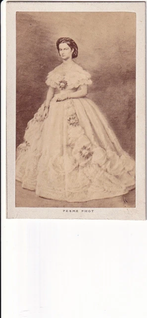 Photo CDV Originale 1870 Sissi Impératrice D'Autriche - Tirage Albuminé 6x10,4cm