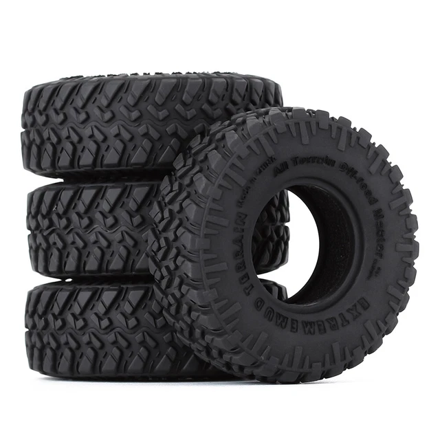 1.0 Tires Soft Rubber Wheel Tires For 1:18 TRX4M 1:24 Axial SCX24 RC Crawler Car