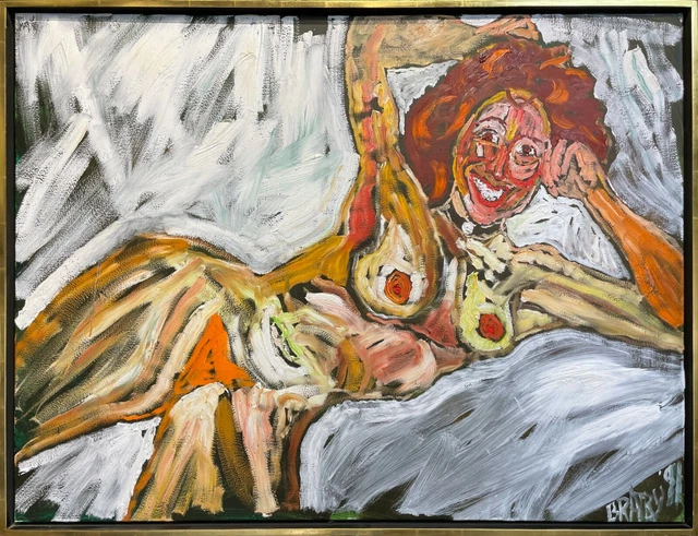 John Randall Bratby Ra Reclinadas Mujer Carne 1 Original Pintura Al Óleo
