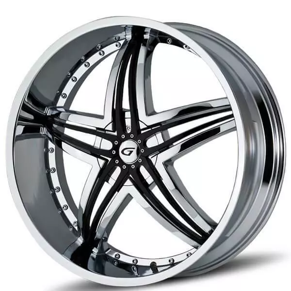 24 inch 24x10 Gianna Blitz Chrome wheels rims 5x115 +35
