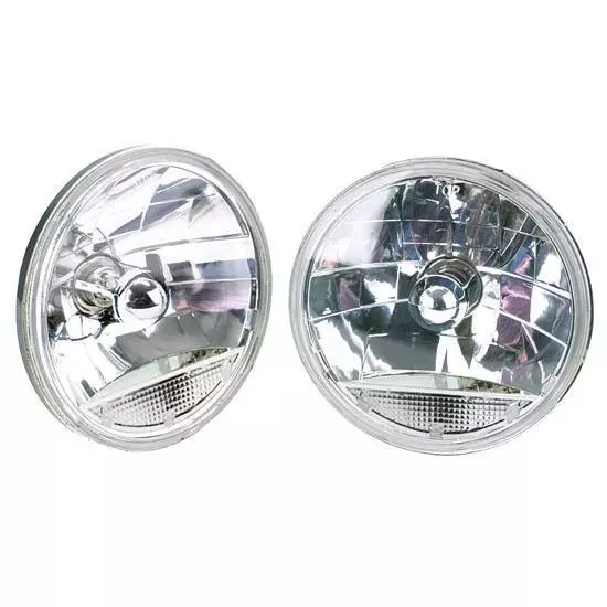 Speedway 7 Inch Fluted Replacement Headlights w/ Clear Turn Signal