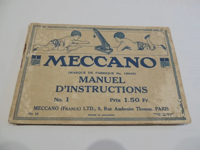MECCANO. MANUEL ANCIEN. Modèle 2A de 1959. EUR 21,25 - FR