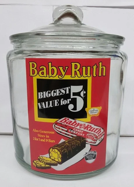 RARE Baby Ruth Candy Bars Glass Counter Jar