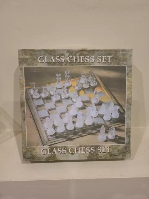 vintage glass chess set complete