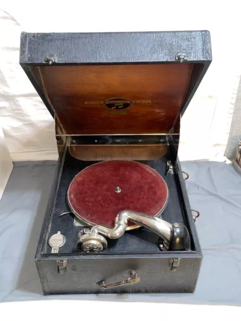 COLUMBIA GRAFONOLA 160 VIVA TONAL wind up 78rpm RECORD PLAYER Phonograph VIDEO