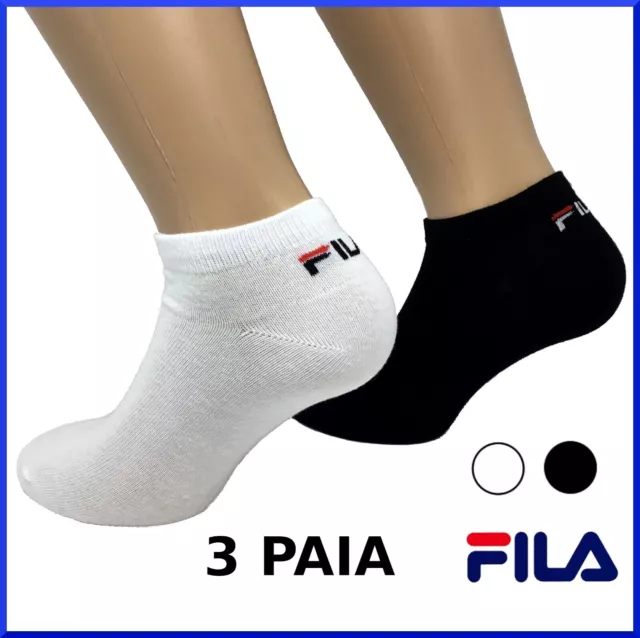 Fantasmini calzini FILA in cotone per uomo donna 3 paia sport calze fantasmino