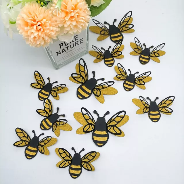 12 pegatinas de pared 3D de doble capa para abejas sala de estar boda fiesta decoración