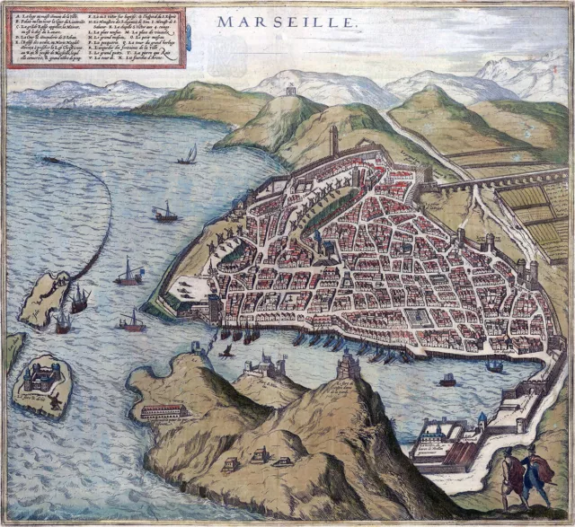 Reproduction d'un plan ancien de Marseille (1645)