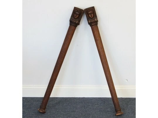 Late 19Th Century Carved Oak Architectural Salvage  Elements - Pair 2