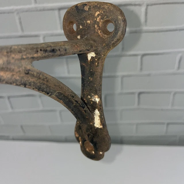 Old Harness Hook 8” Coat Tack Large Horse Barn Find Vintage Rustic Cast Iron 2