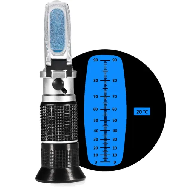 Handheld Brix Meter Refractometer, Portable 0-90% Brix Refractometer High Accura