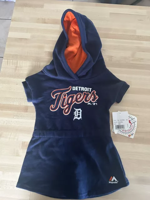 Detroit Tigers MLB Majestic Baby Infant Hooded Dress-Style Shirt New with Tags