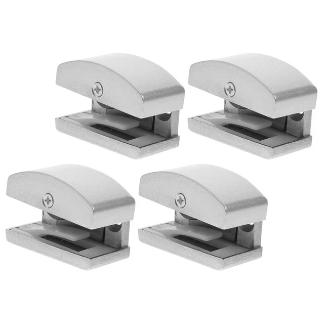 Tapón giratorio de puerta base ajustable guía para puertas de vidrio goma plateada