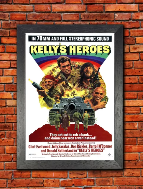 Kellys Heroes American War Film Advert Poster Eastwood Cinema Stars Picture 3