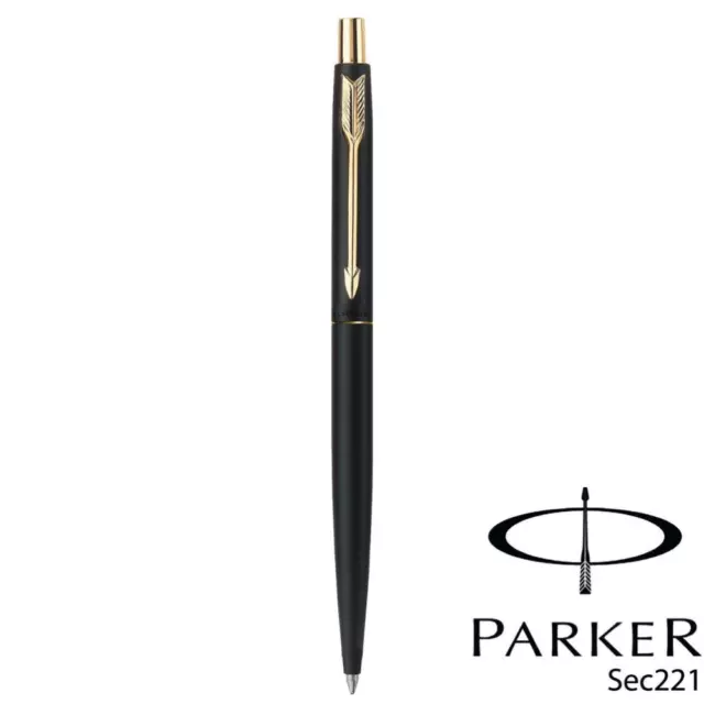 Personalised Engraved Parker Classic Matte Black Gold Ball Point Pen Gift Box