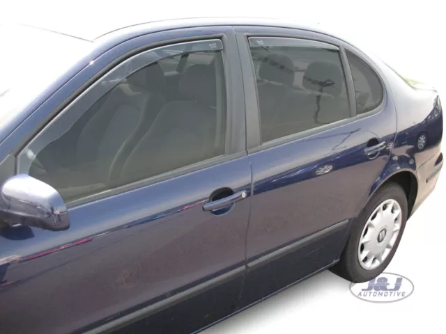 TO FIT Seat Toledo mk2 1999 - 2005 smoked wind deflectors 4pc  set TINTED HEKO