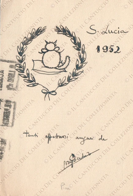 1952 Buona S. Lucia Cartolina augurale Intero postale La Pace assicurazioni