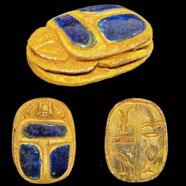 ANCIENT EGYPTIAN HIEROGLYPHIC SCARAB BEETLE, 664 - 332bc, (43)