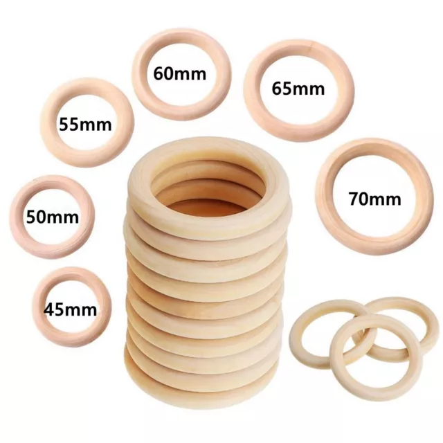 20pcs Baby Newborn Natural Round Wood Teething Ring Wooden Teether Toy DIY Gifts