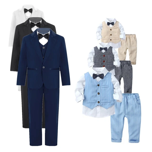 Boys Suits 4 Pce Wedding Suit Prom Boy Baby Formal Party Blazer Shirt Vest Pants