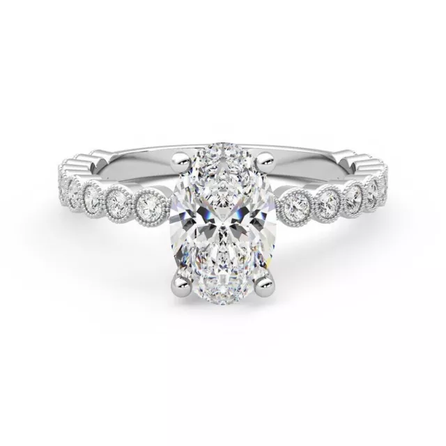 Bague diamant taille ovale en laboratoire certifiée IGI GIA 1,50 carats 950...