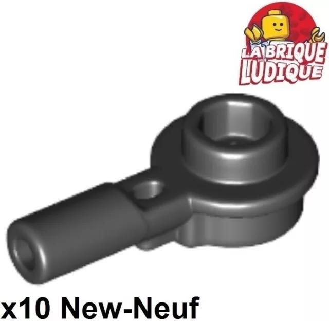 Lego 10x Bar barre tige 1L with 1x1 round plate rond plat noir/black 32828 NEUF
