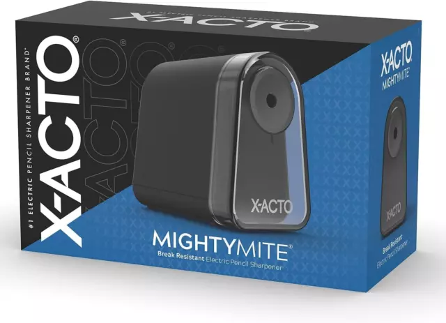 X-ACTO Mighty Mite Electric Pencil Sharpener, Black/Silver (19501/19501X)