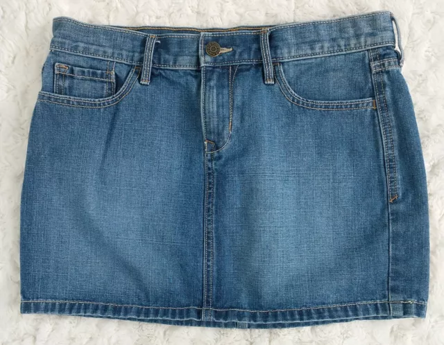 Old Navy Jean Mini Skirt Womens Size 4 Blue Denim 4 Pocket Style Medium Wash