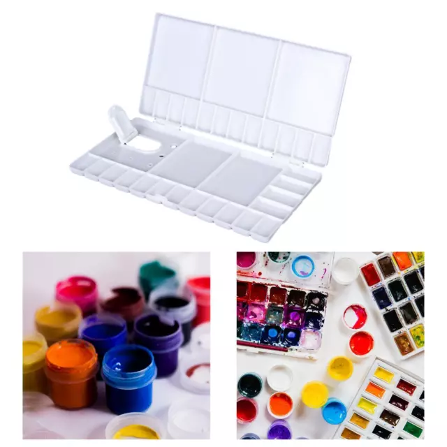 Empty Watercolor Palette Box with Cover Portable with Mixing Area Large Capacity