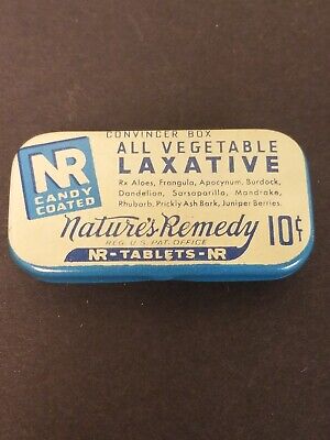 Antique NR Candy Coated "Convincer Box" All Vegetable Laxative Tin