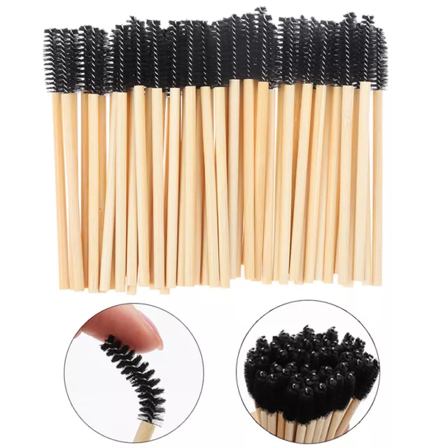 50Pcs Bamboo Handle Eyelash Brush Makeup Brush eyelash Extension Eyebrow Brus Sp