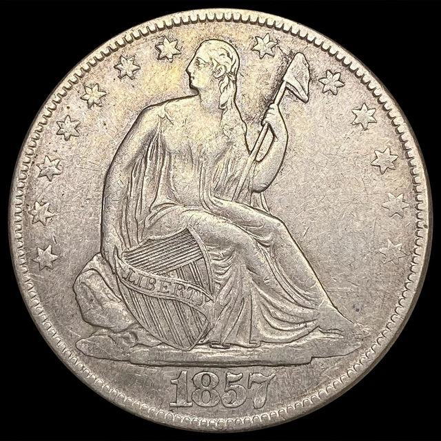 1857-O Seated Liberty Half Dollar Coin NEARLY UNCIRCULATED