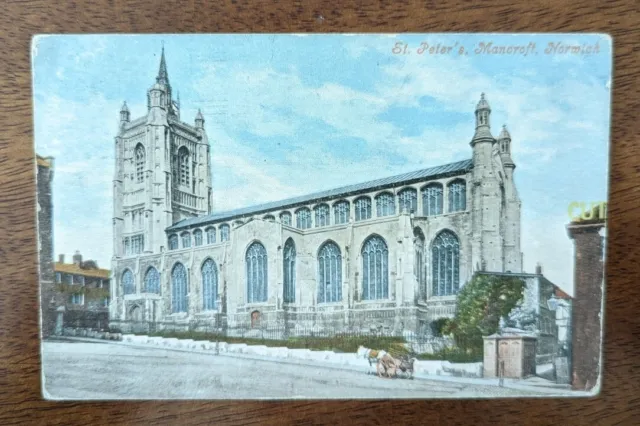 Norwich Vintage Postcard St Peter Mancroft Church (Valentine's Series)