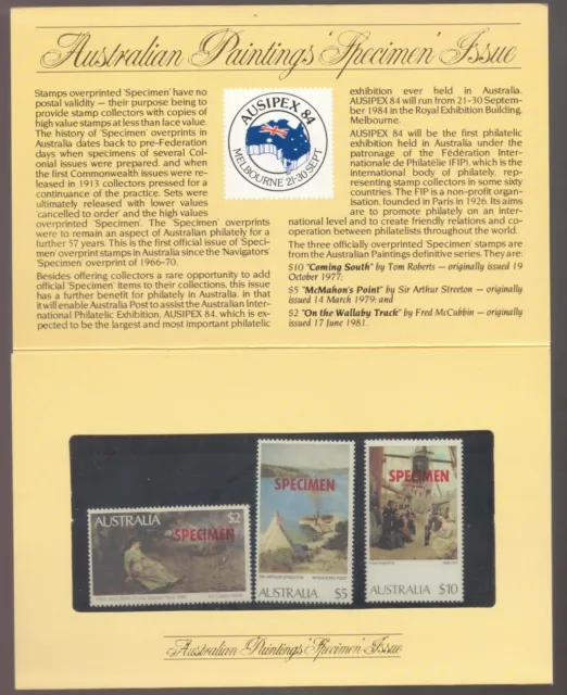 1984 AUSIPEX Exhibition Australian PAINTINGS SPECIMEN Stamps Stamp Pack