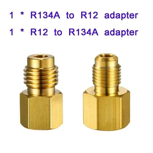 Robusto set adattatore porta di servizio da R12 a R134a; 2 pz con materiale ottone