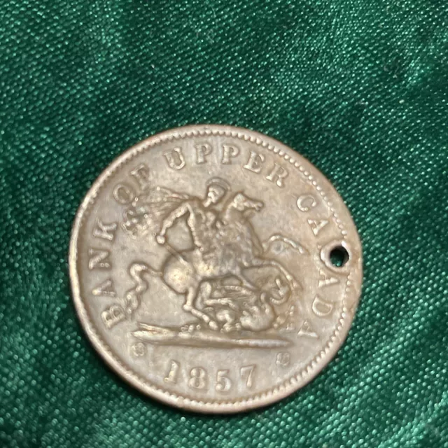 1857 Bank Of Upper Canada  One Penny Token