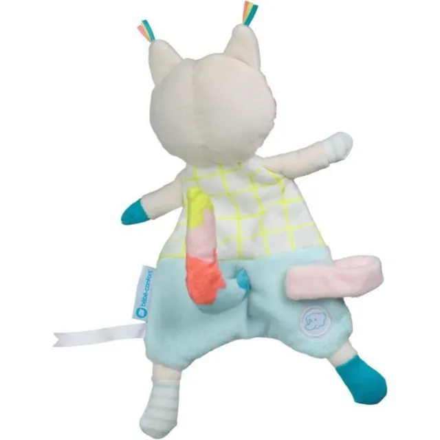 # - Doudou Roméo Raton Laveur Blanc Bleu Gris Attache Sucette Bébéconfort 2