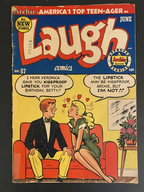 Archie Laugh Comics 57 Vg Ginger Suzie Wilbur Katy Keene 1953