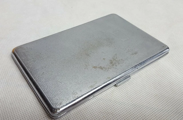 emu brand cigarette case Vintage Brand, Rising Sun Silva Chrome with Box New Zealand decorated cigarette case;