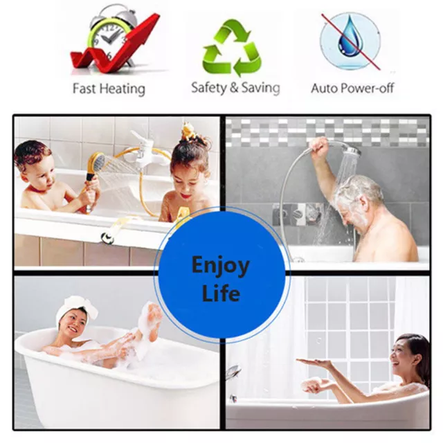 Digital Elektrisch Durchlauferhitzer Tankless Bad Dusche Warmwasser Satz 6500W 3