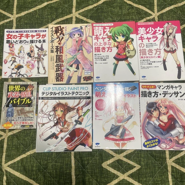 HOW TO DRAW Girl pose Art Manga Set of 8 teaching materials Comic Anime